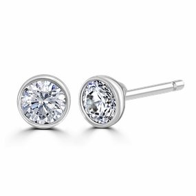 18ct White Gold 0.40ct Diamond Solitaire Stud Earrings