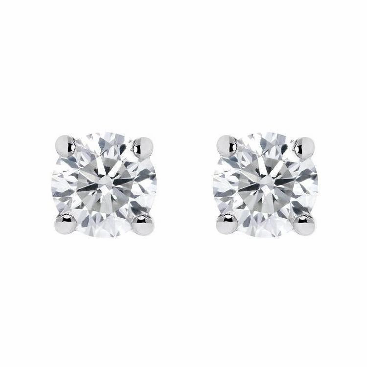 18ct White Gold 0.41ct Diamond Solitaire Stud Earrings