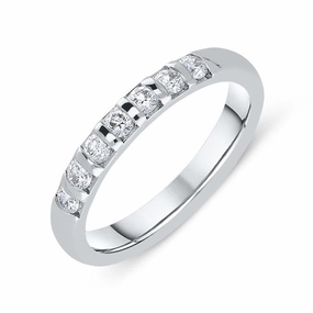 18ct White Gold 0.42ct Diamond 3mm Wedding Ring D