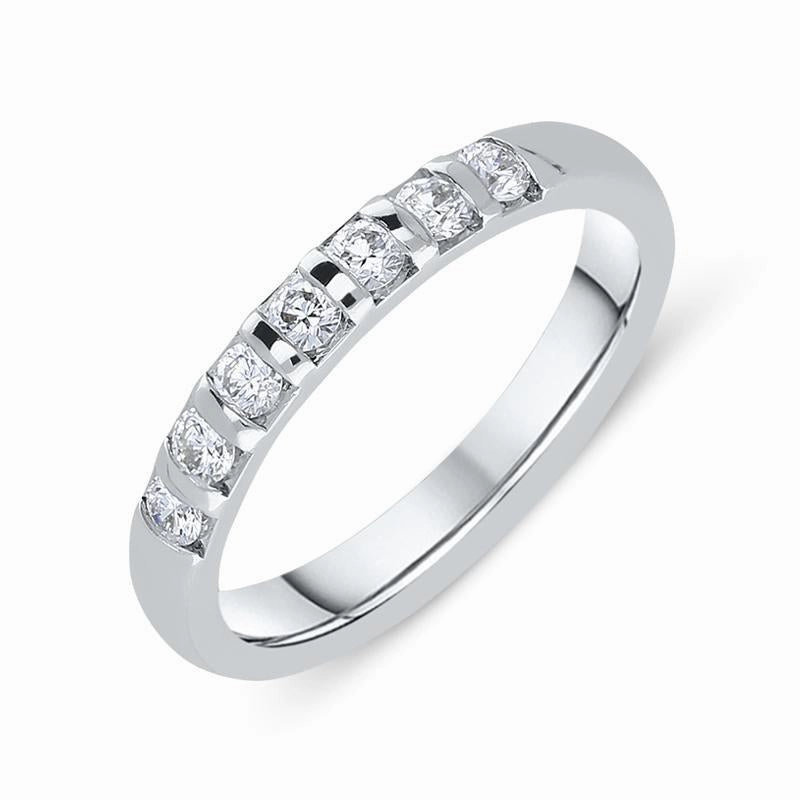 18ct White Gold 0.42ct Diamond 3mm Wedding Ring D