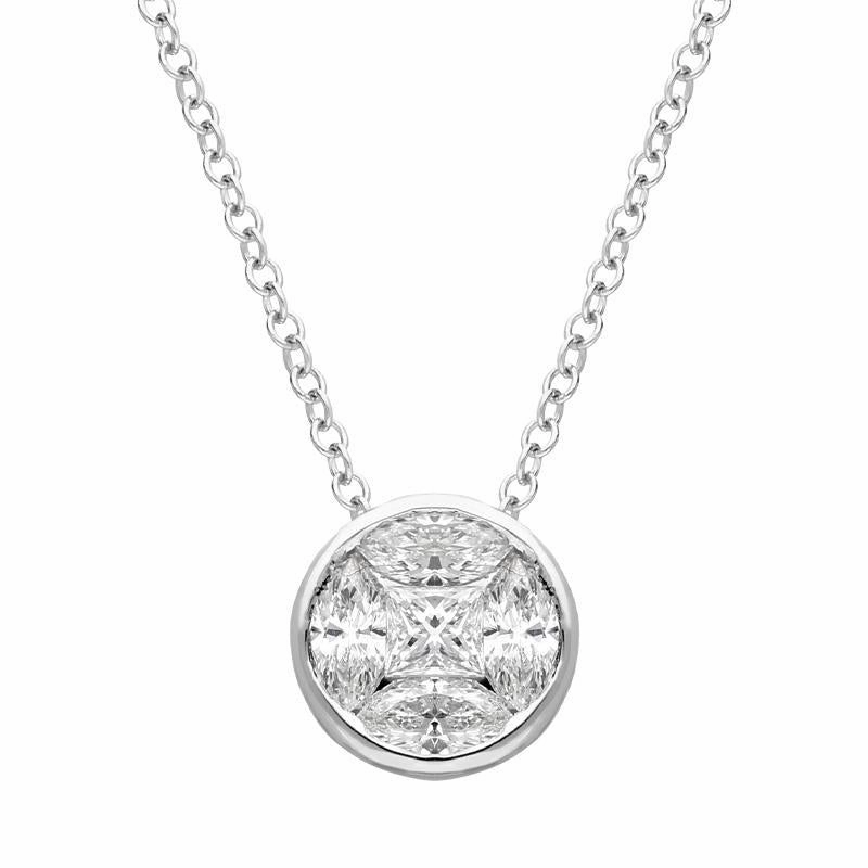 18ct White Gold 0.43ct Diamond Brilliant Cut Solitaire Necklace