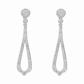 18ct White Gold 0.44ct Diamond Open Pear Drop Earrings