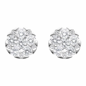 18ct White Gold 0.48ct Diamond Triangle Edge Stud Earrings