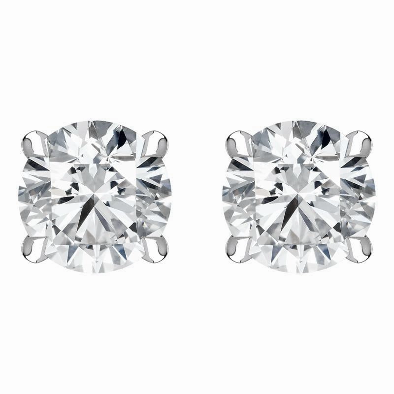 18ct White Gold 0.50ct Brilliant Cut Diamond Solitaire Stud Earrings