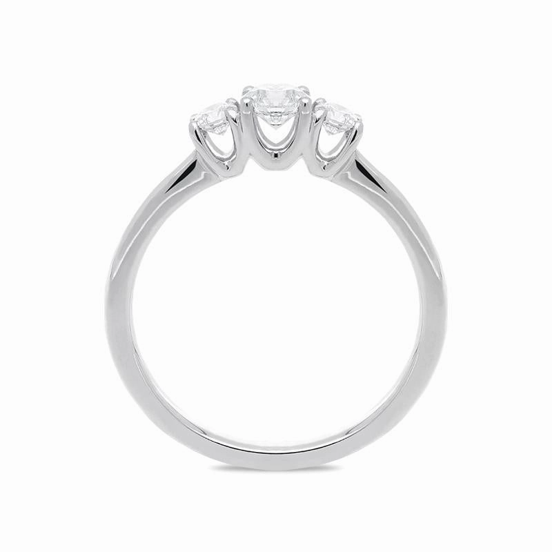 18ct White Gold 0.50ct Diamond Brilliant Cut Trilogy Ring