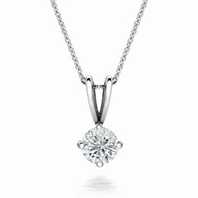 18ct White Gold 0.50ct Diamond Solitaire Necklace