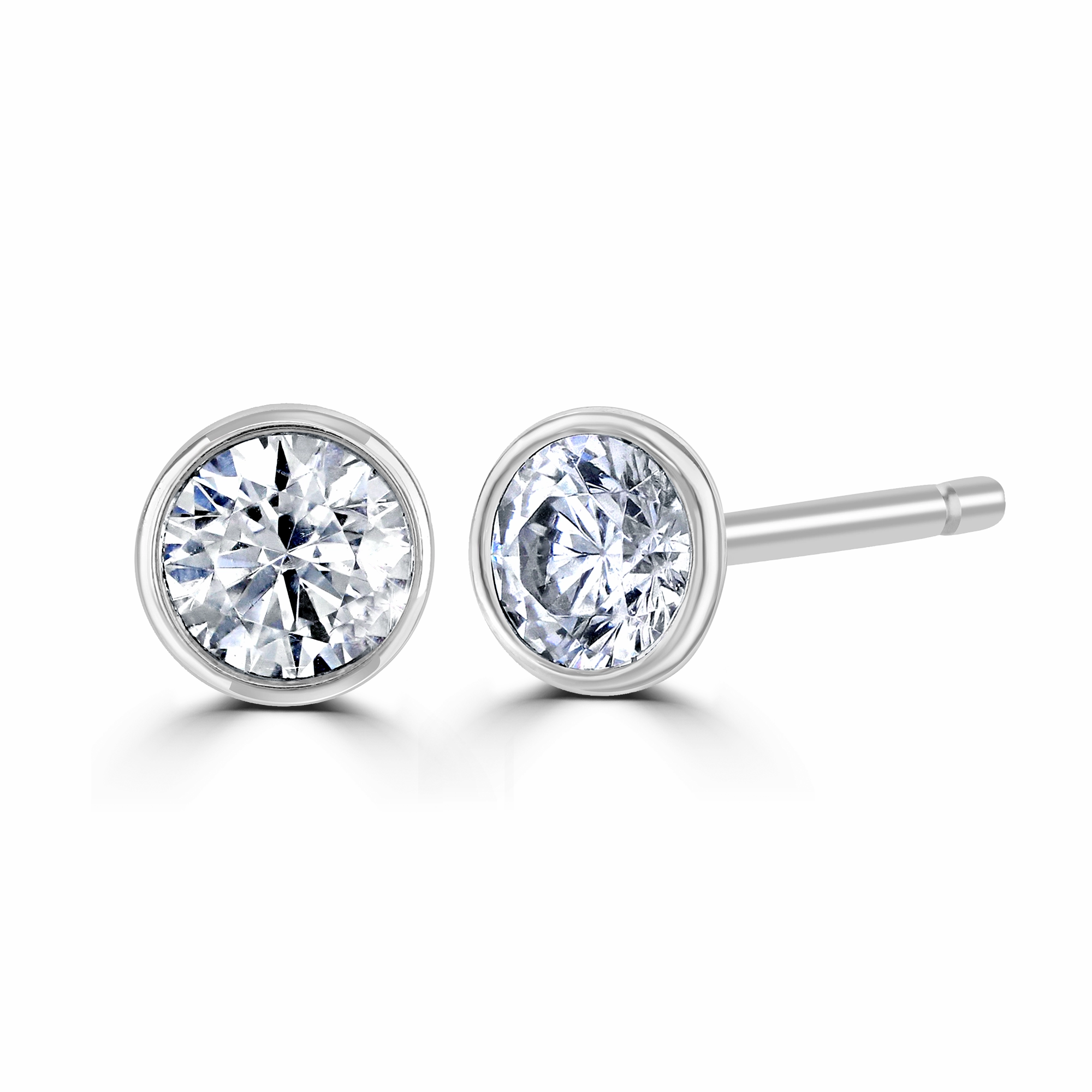 18ct White Gold 0.50ct Diamond Solitaire Stud Earrings