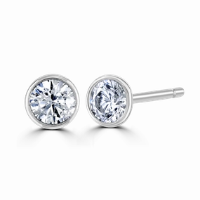 18ct White Gold 0.50ct Diamond Solitaire Stud Earrings