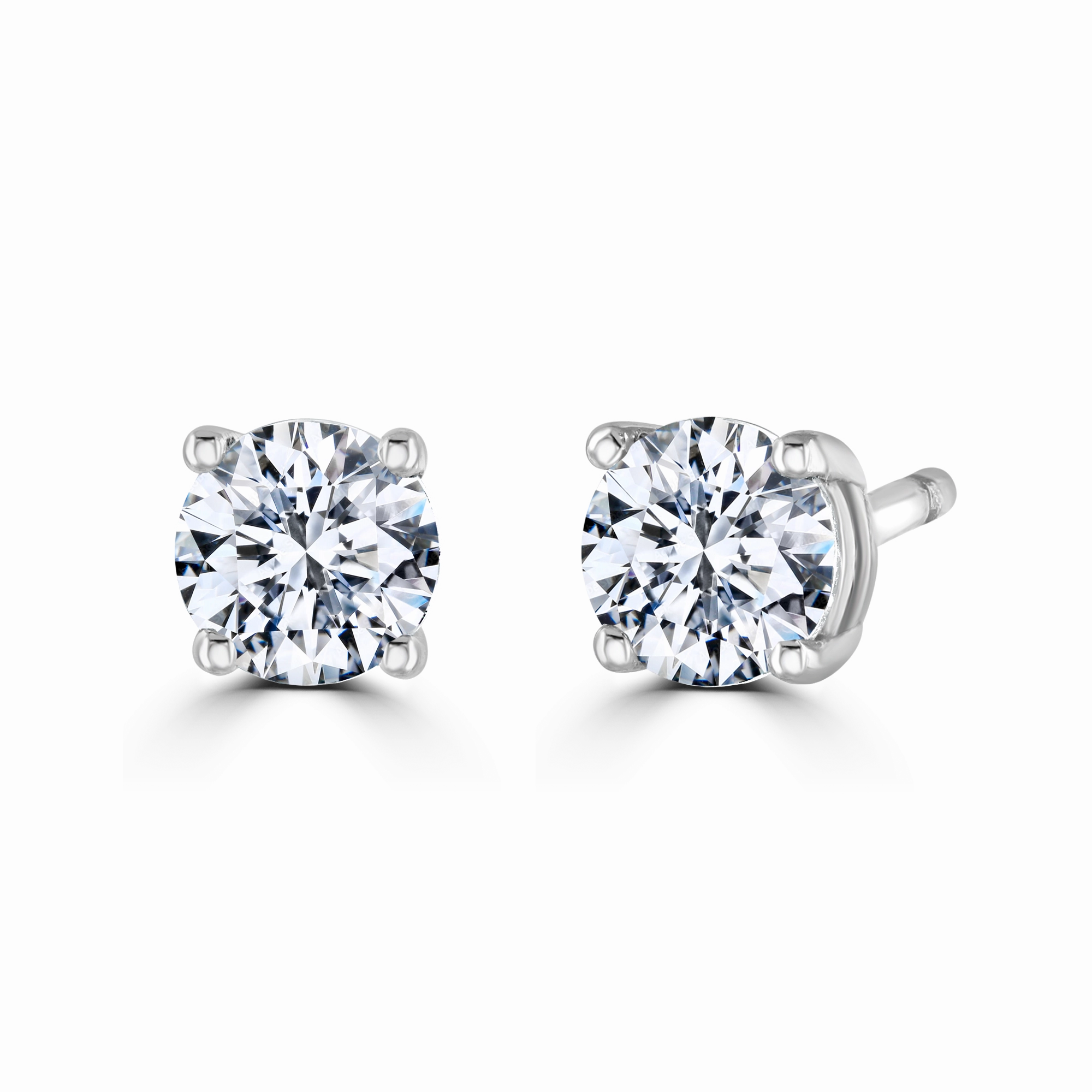 18ct White Gold 0.50ct Lab Grown Diamond Solitaire Stud Earrings