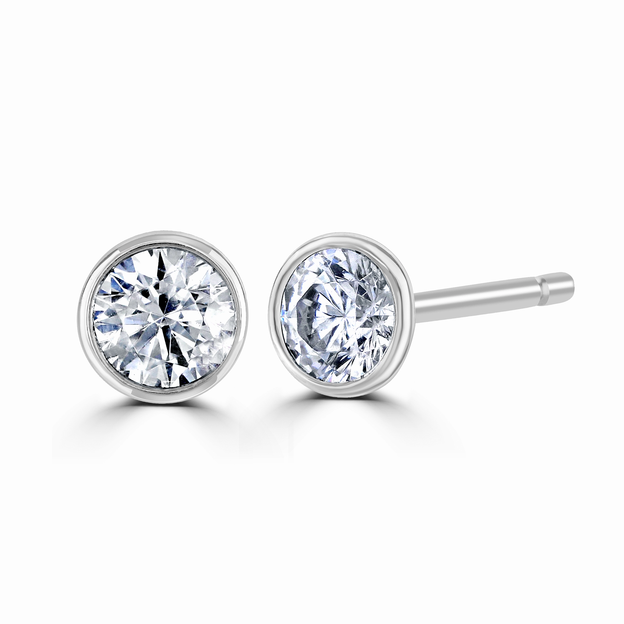 18ct White Gold 0.50ct Lab Grown Diamond Solitaire Stud Earrings
