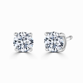 18ct White Gold 0.50ct Lab Grown Diamond Solitaire Stud Earrings