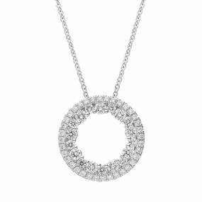 18ct White Gold 0.56ct Diamond Open Circle Necklace