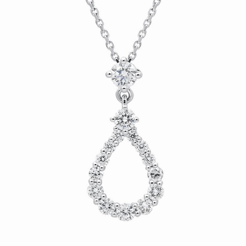 18ct White Gold 0.59ct Diamond Necklace D