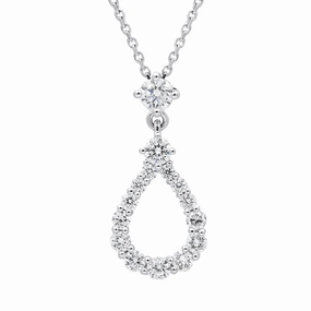 18ct White Gold 0.59ct Diamond Necklace D