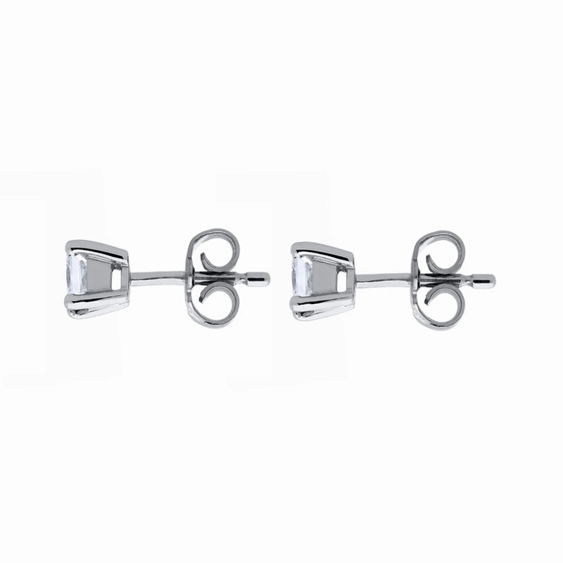18ct White Gold 0.59ct Diamond Princess Cut Stud Earrings