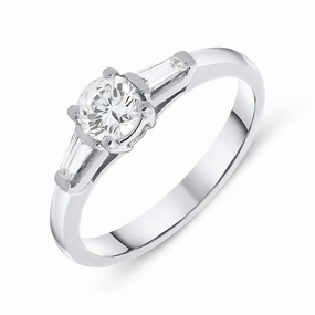 18ct White Gold 0.59ct Diamond Trilogy Ring
