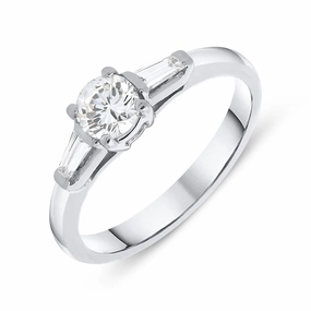 18ct White Gold 0.59ct Diamond Trilogy Ring