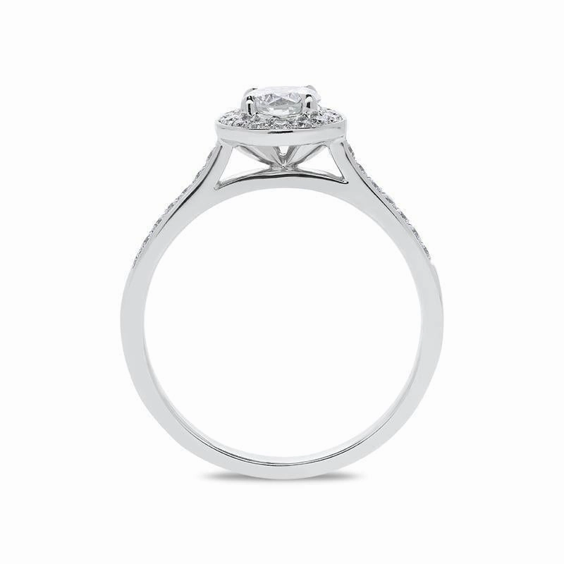 18ct White Gold 0.61ct Diamond Brilliant Cut Halo Ring