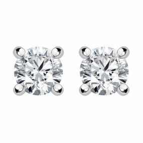 18ct White Gold 0.61ct Diamond Solitaire Brilliant Cut Stud Earrings