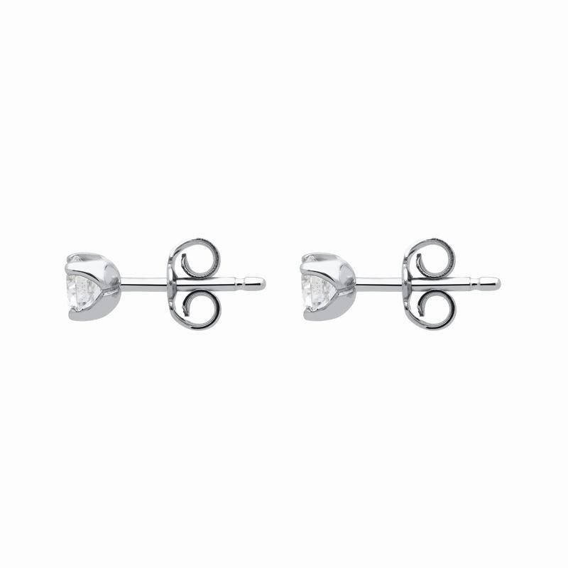 18ct White Gold 0.61ct Diamond Solitaire Stud Earrings