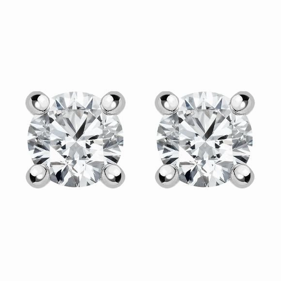 18ct White Gold 0.61ct Diamond Solitaire Stud Earrings