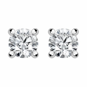 18ct White Gold 0.61ct Diamond Solitaire Stud Earrings