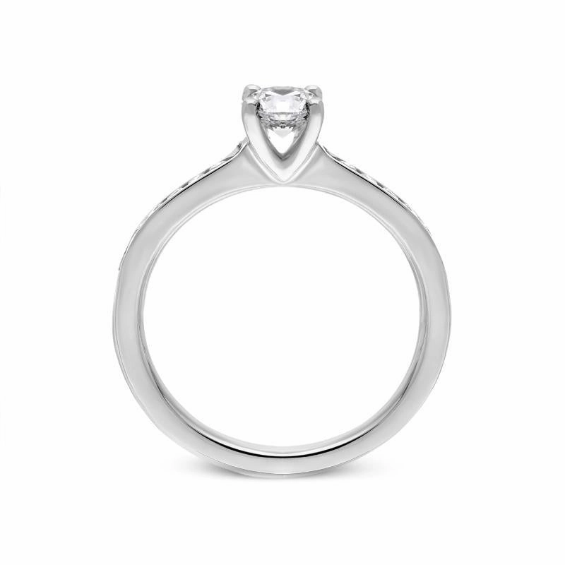 18ct White Gold 0.63ct Diamond Shoulder Solitaire Ring