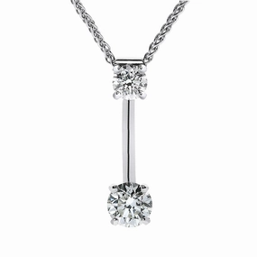 18ct White Gold 0.67ct Diamond Bar Necklace