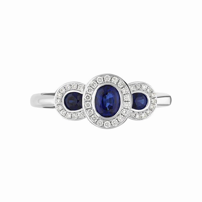 18ct White Gold 0.68ct Sapphire Diamond Ring