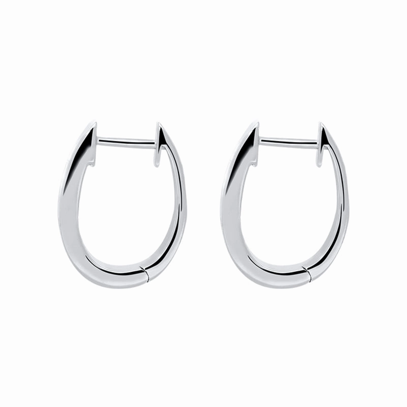18ct White Gold 0.70ct Diamond Huggie Hoop Earrings