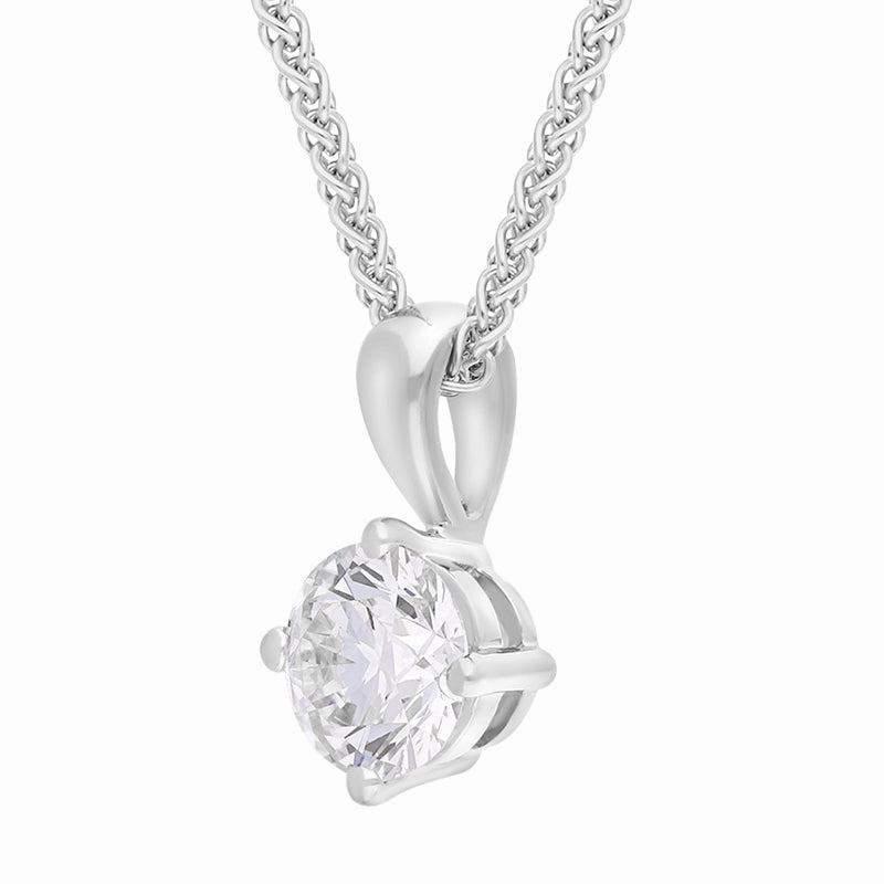 18ct White Gold 0.70ct Diamond Solitaire Pendant Necklace