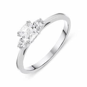 18ct White Gold 0.71ct Diamond Trilogy Ring