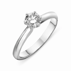 18ct White Gold 0.72ct Diamond Brilliant Cut Solitaire Claw Set Ring