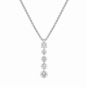 18ct White Gold 0.73ct Diamond Cascading Drop Necklace D