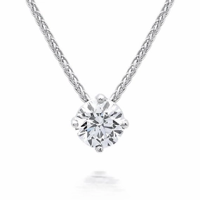 18ct White Gold 0.76ct Diamond Solitaire Necklace