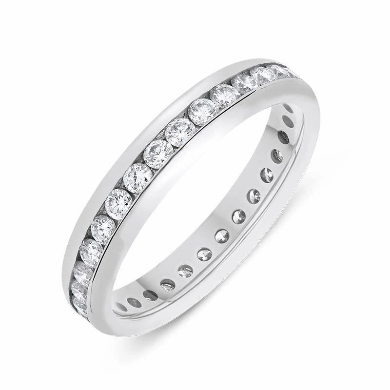 18ct White Gold 0.79ct Diamond Brilliant Cut Channel Set Wedding Eternity Ring