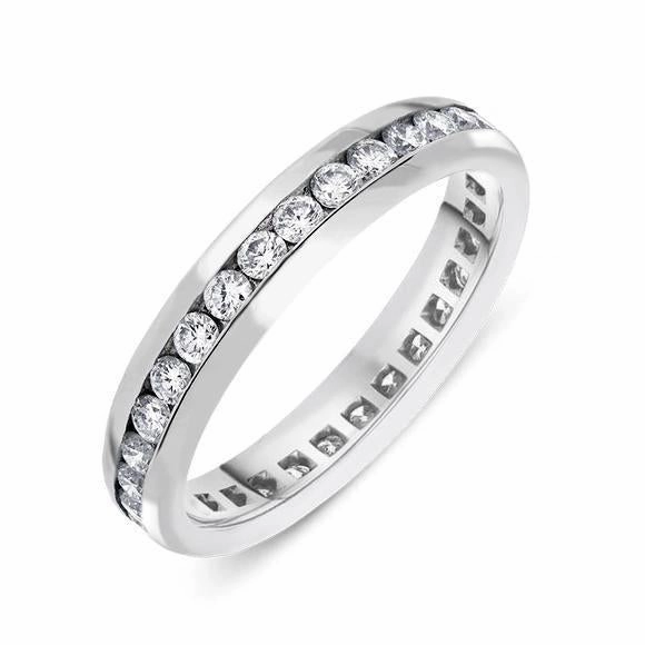 18ct White Gold 0.80ct Diamond Channel Set Wedding Eternity Ring