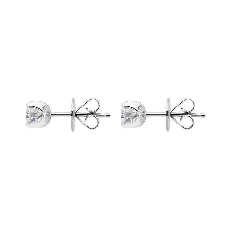 18ct White Gold 0.80ct Diamond Solitaire Brilliant Cut Stud Earrings