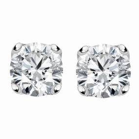 18ct White Gold 0.80ct Diamond Solitaire Brilliant Cut Stud Earrings