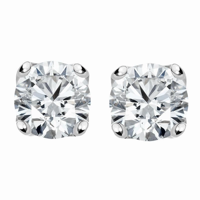 18ct White Gold 0.80ct Diamond Solitaire Brilliant Cut Stud Earrings