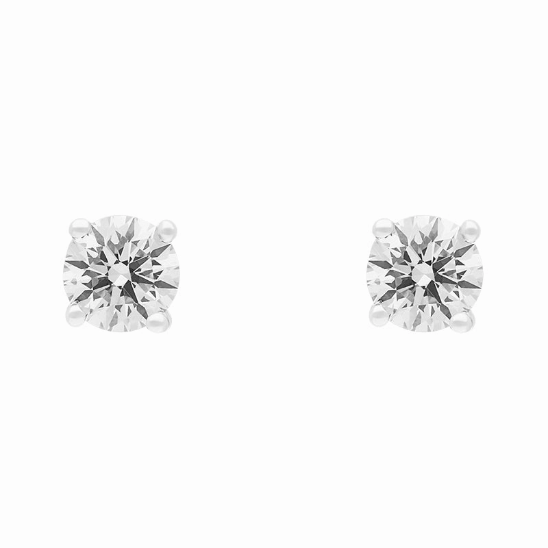 18ct White Gold 0.80ct Diamond Solitaire Brilliant Cut Stud Earrings
