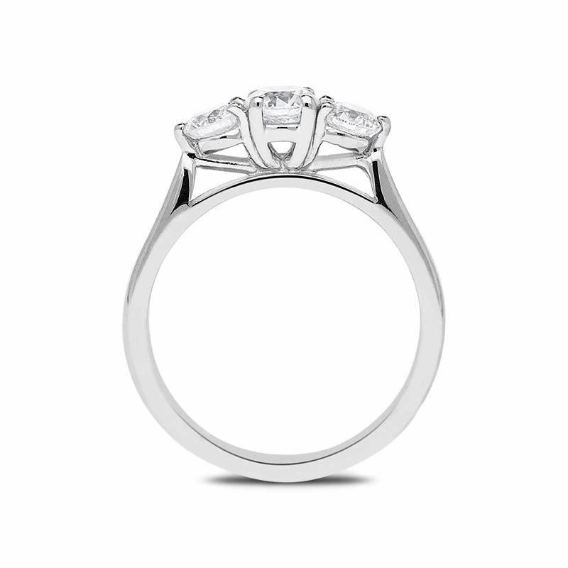 18ct White Gold 0.80ct Diamond Trilogy Ring