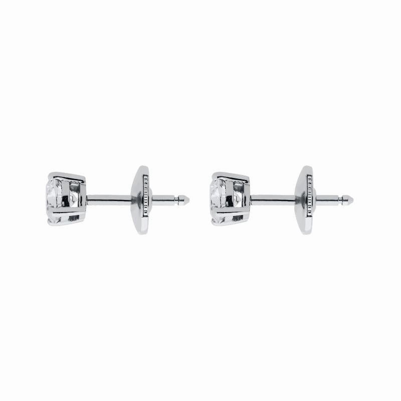 18ct White Gold 1.01ct Diamond Solitaire Stud Earring