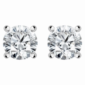 18ct White Gold 1.01ct Diamond Solitaire Stud Earring