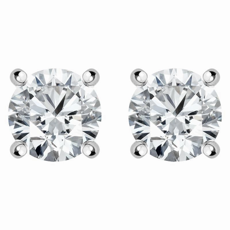 18ct White Gold 1.01ct Diamond Solitaire Stud Earring