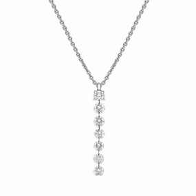18ct White Gold 1.03ct Diamond Cascading Drop Necklace D