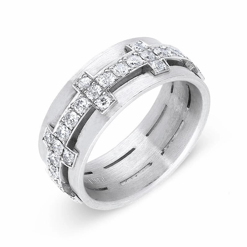 18ct White Gold 1.04ct Diamond Band Ring D