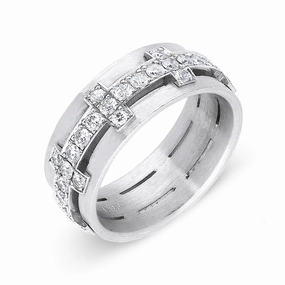 18ct White Gold 1.04ct Diamond Band Ring D