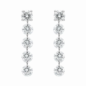 18ct White Gold 1.06ct Diamond Cascading Drop Earrings