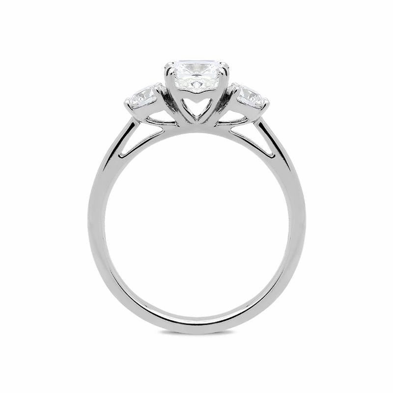 18ct White Gold 1.38ct Diamond Trilogy Ring